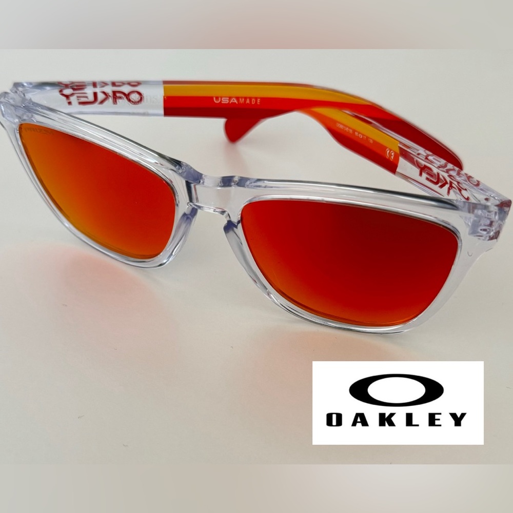 Oakley FROGSKINS Ltd Edition Grips Polished Clear w/ Prizm Ruby 009013-E1 UNISEX